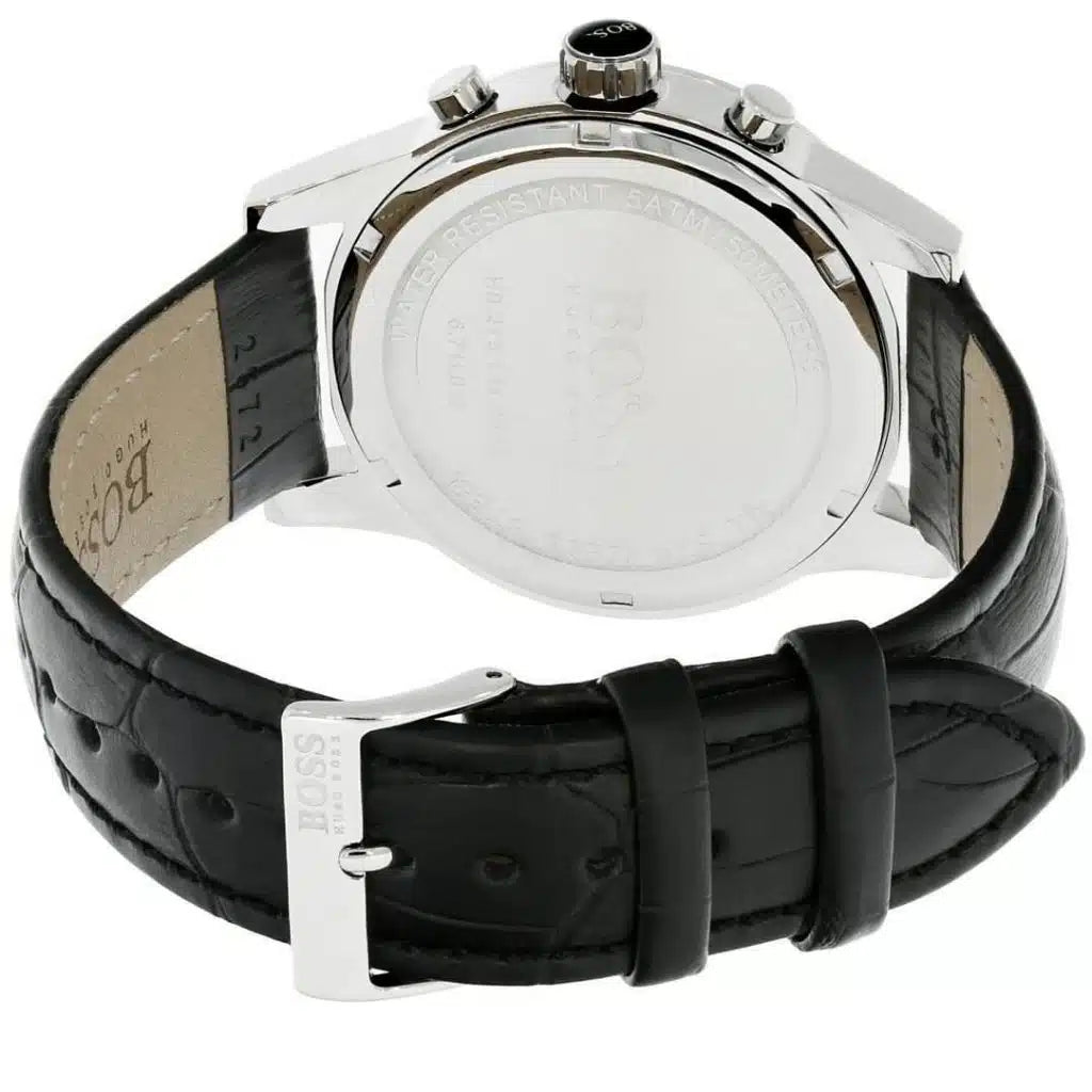 Hugo Boss Men’s Chronograph Leather Strap Blue Dial 41mm Watch 1513283