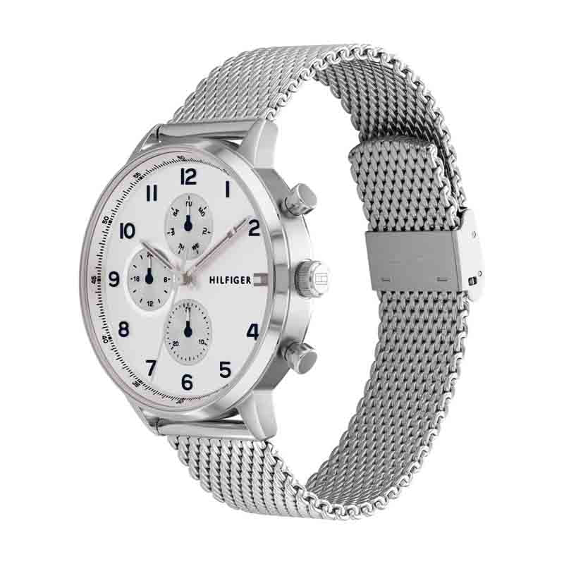 Tommy Hilfiger Men’s Quartz Silver Stainless Steel White Dial 44mm Watch 1791988