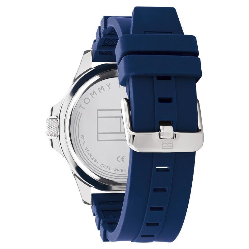 Tommy Hilfiger Men’s Quartz Blue Silicone Strap Blue Dial 46mm Watch 1791991