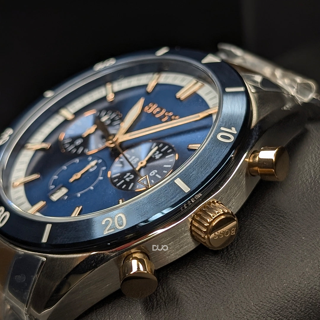 Hugo Boss Men’s Quartz Two-tone Stainless Steel Blue Dial 44mm Watch 1513937