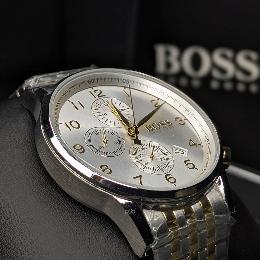 Hugo Boss Men’s Chronograph Quartz Stainless Steel White Dial 44mm Watch 1513499
