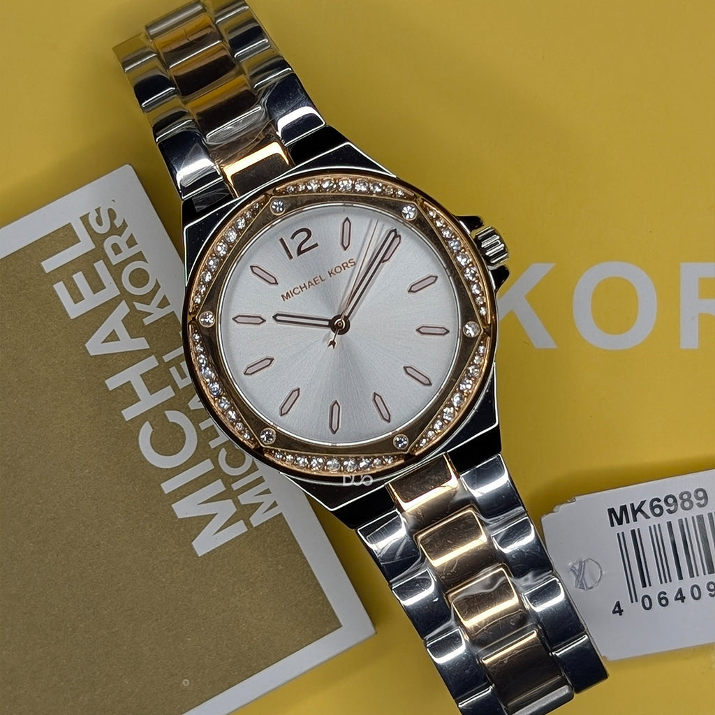 Michael Kors Women’s Quartz Two Tone Stainless Steel Silver Dial 37mm Watch MK6989
