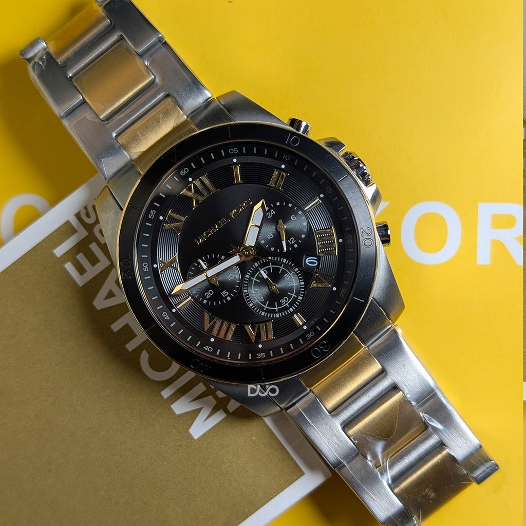 Michael Kors Men’s Quartz Two-tone Stainless Steel Black Dial 44mm Watch MK8901