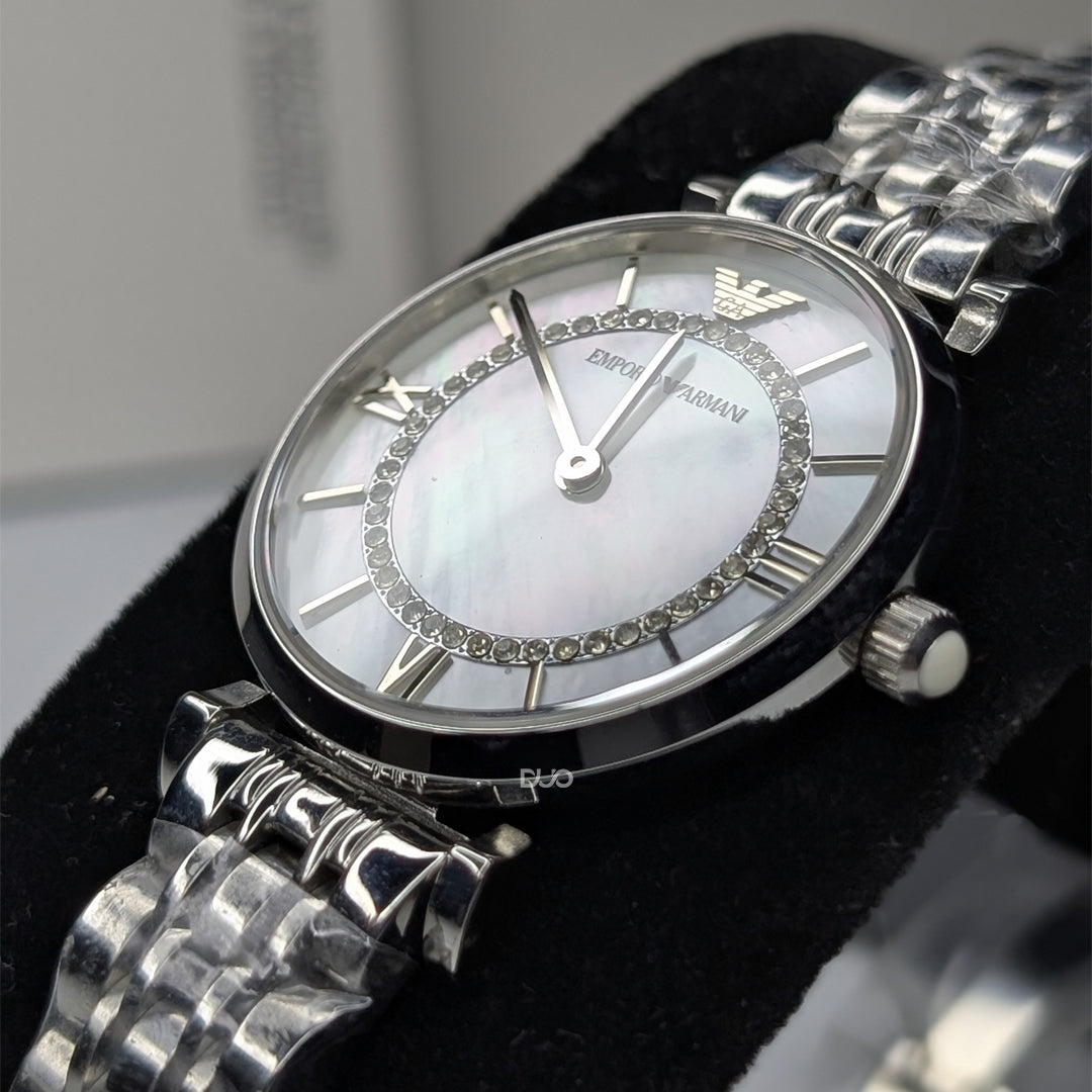 EMPORIO ARMANI Silver Dial Silver Stainless Watch For Women - AR1908