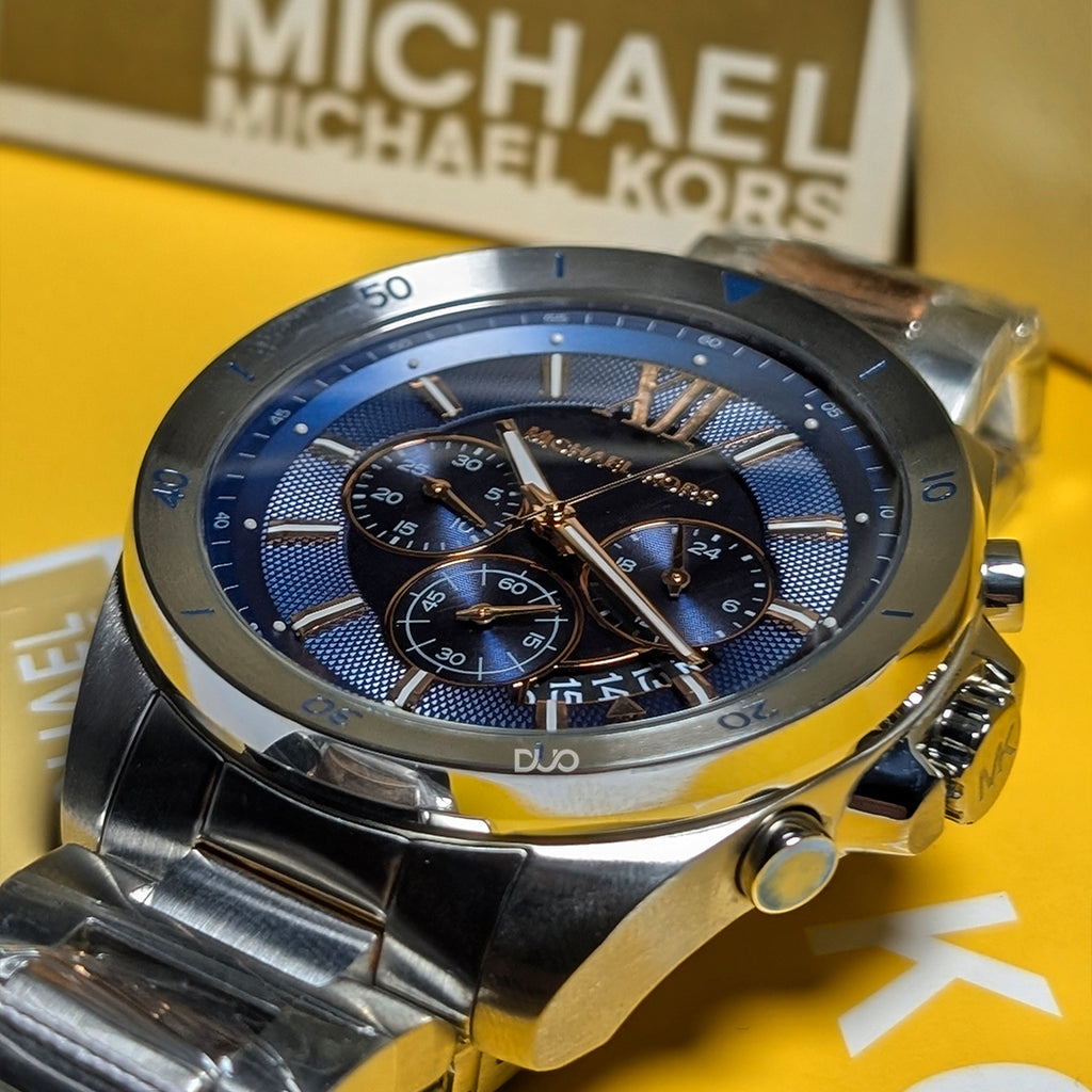 Michael Kors Men’s Quartz Two Tone Stainless Steel Blue Dial 45mm Watch MK9065