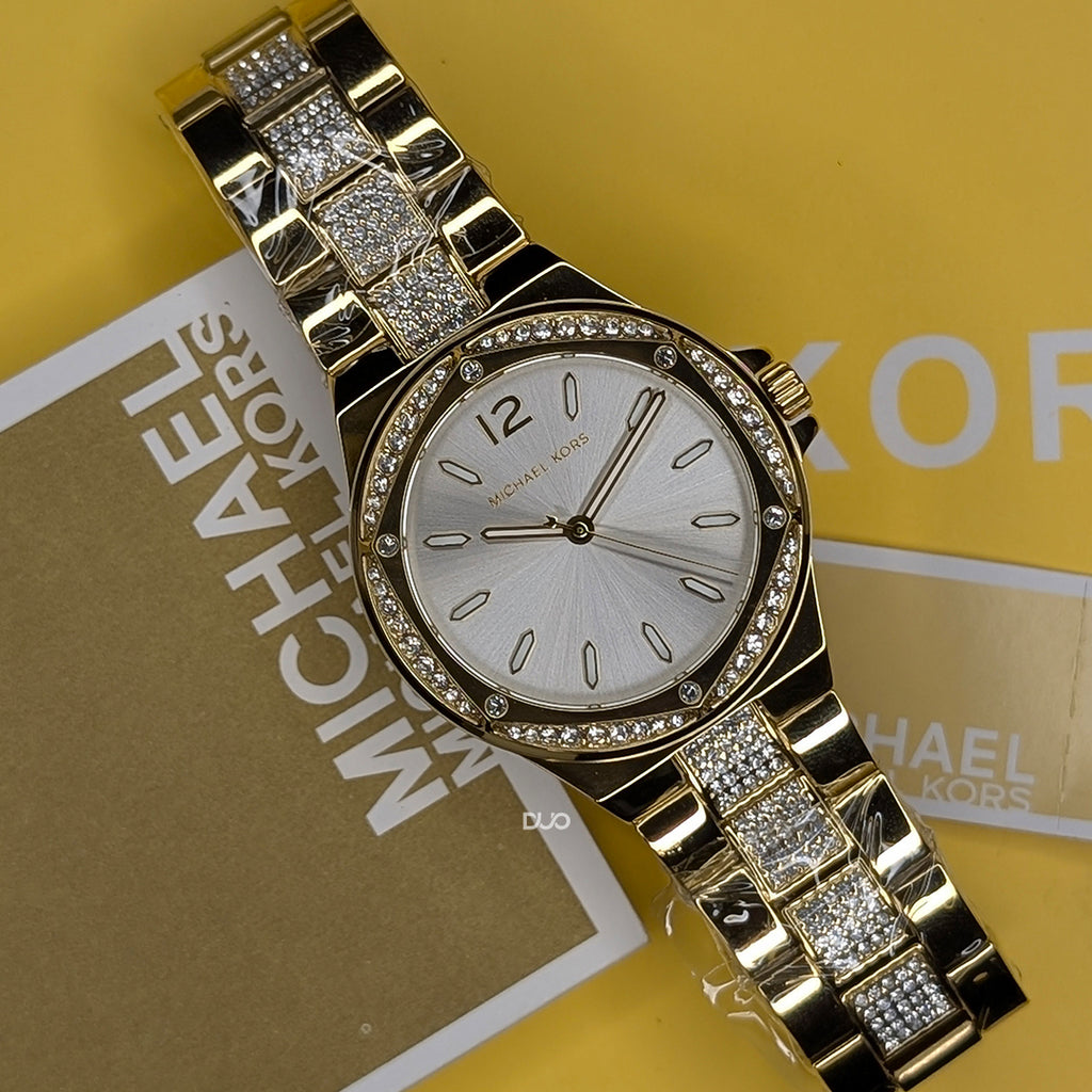 Michael Kors Women’s Quartz Gold Stainless Steel White Dial 37mm Watch MK7361