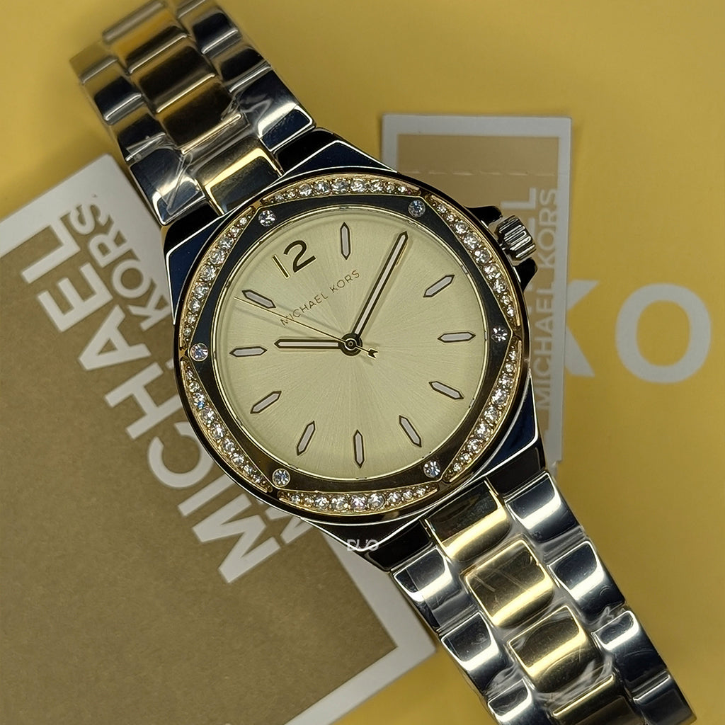Michael Kors Women’s Quartz Two-tone Stainless Steel Gold Dial 37mm Watch MK6988