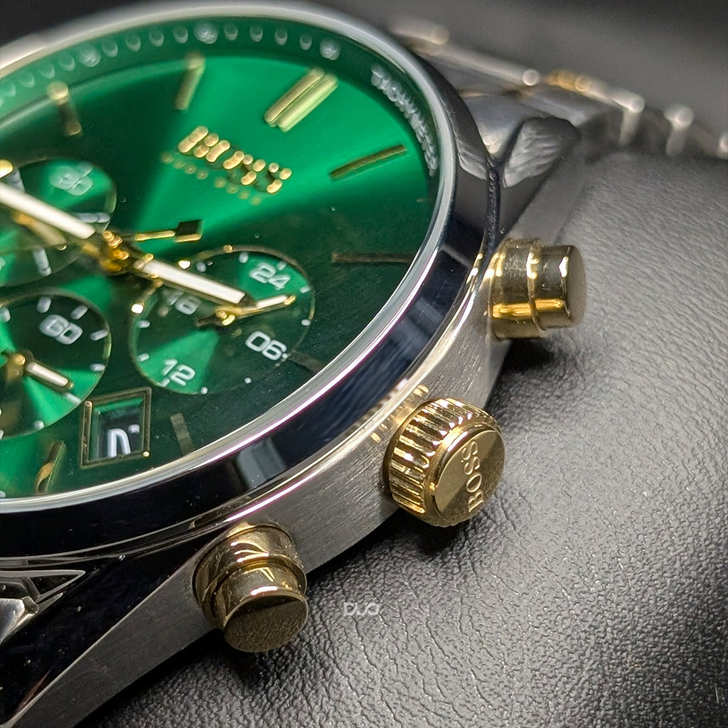Hugo Boss Men’s Quartz Stainless Steel Green Dial 44mm Watch 1513878