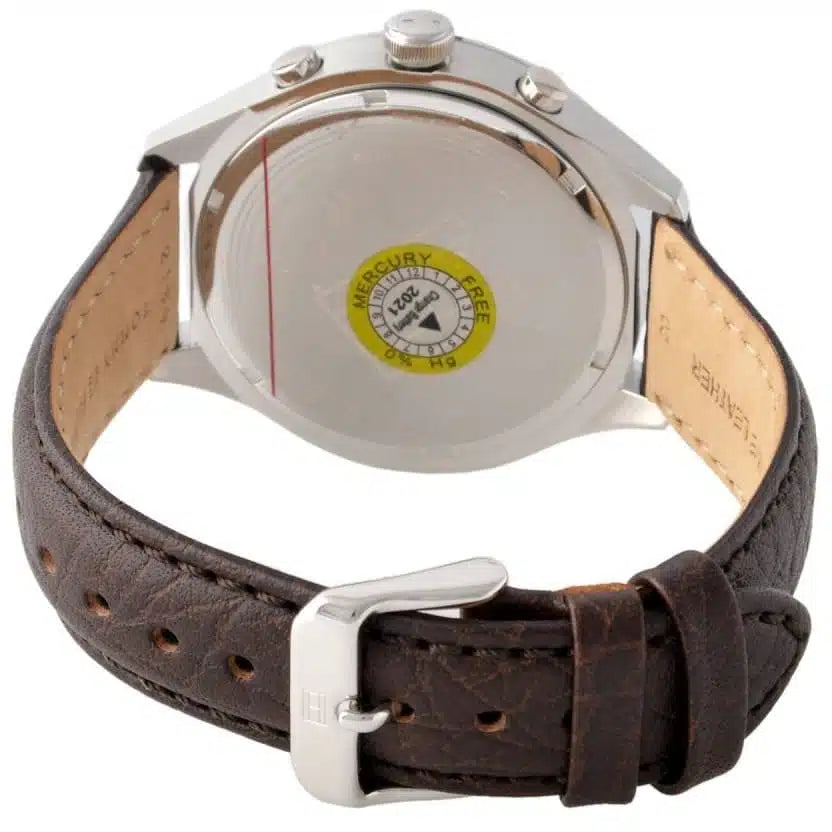 Tommy Hilfiger Men’s Quartz Leather Strap White Dial 44mm Watch 1791467