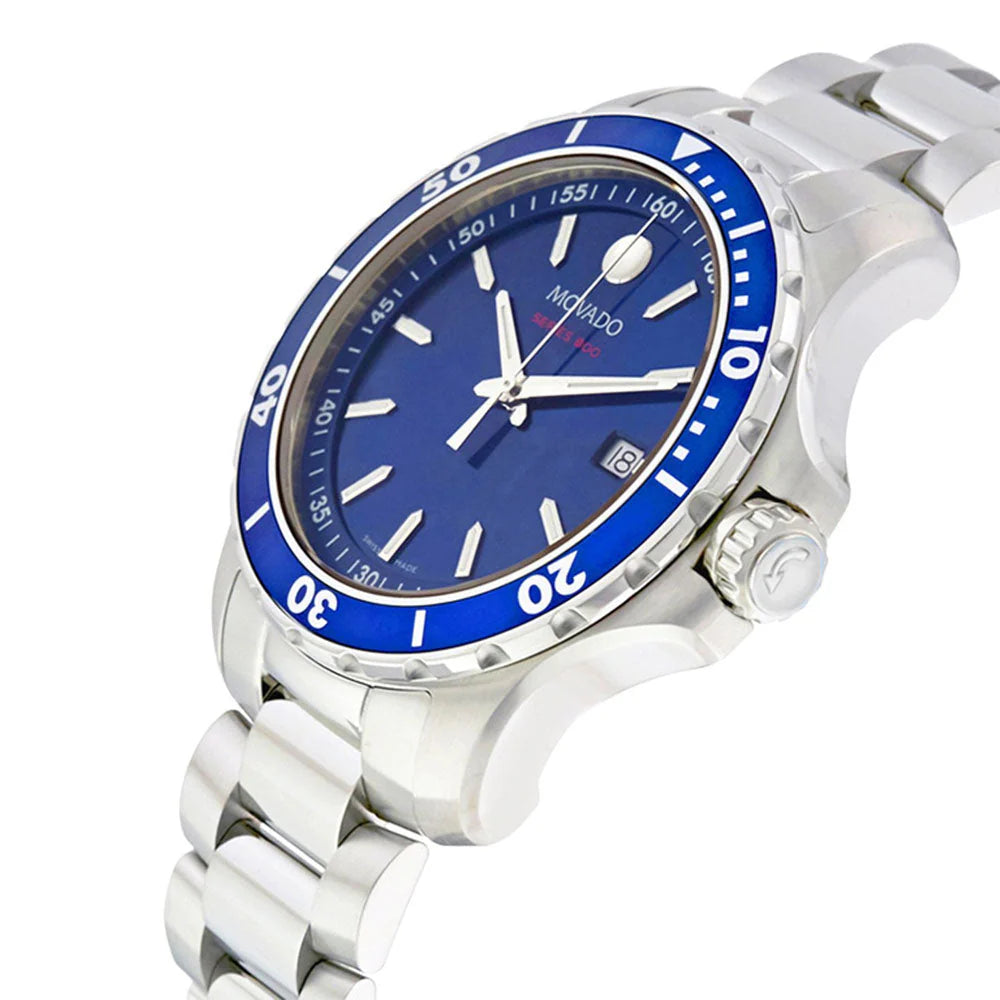 Movado Men’s Quartz Swiss Made Stainless Steel Blue Dial 40mm Watch 2600137