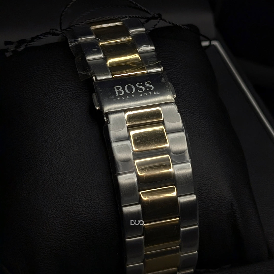 Hugo Boss Men’s Quartz Two-Tone Stainless Steel Black Dial 45mm Watch 1513908