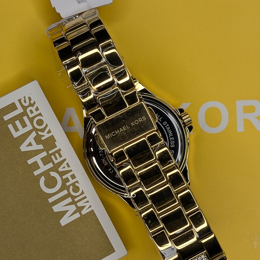 Michael Kors Women’s Quartz Gold Stainless Steel White Dial 37mm Watch MK7361