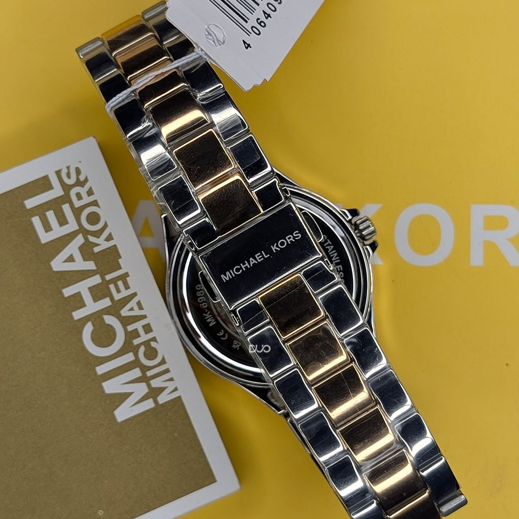 Michael Kors Women’s Quartz Two Tone Stainless Steel Silver Dial 37mm Watch MK6989