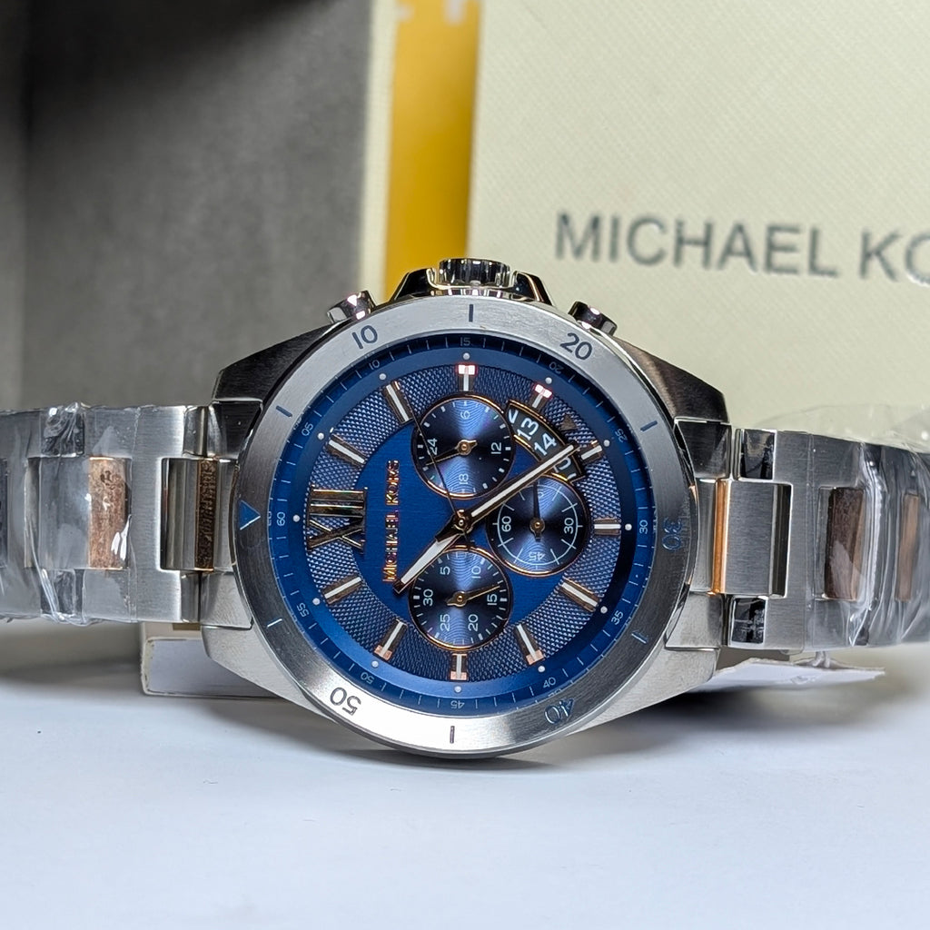 Michael Kors Men’s Quartz Two Tone Stainless Steel Blue Dial 45mm Watch MK9065