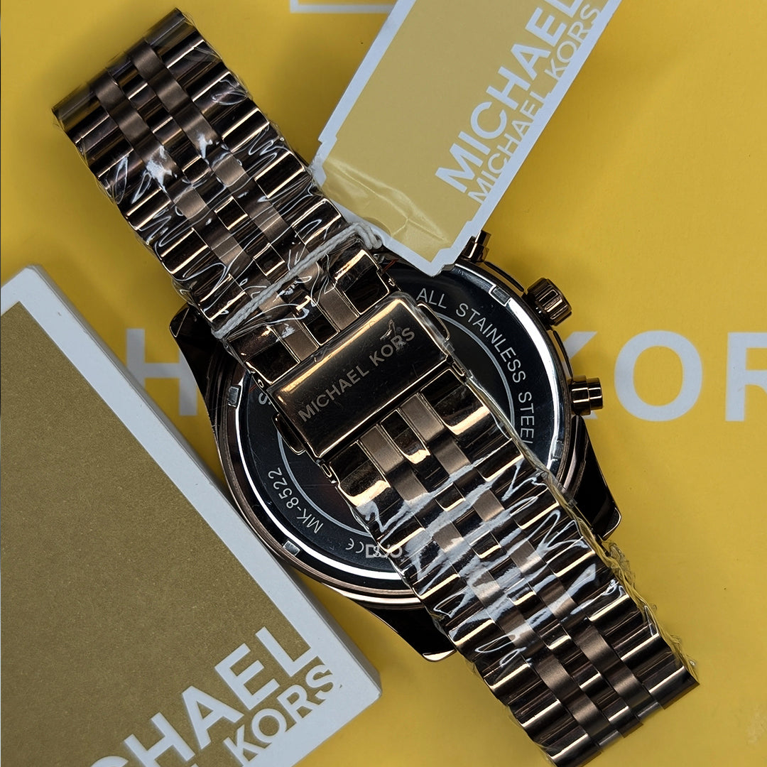 Michael Kors Lexington Chronograph Brown Dial Brown stainless steel Watch For Men - MK8522
