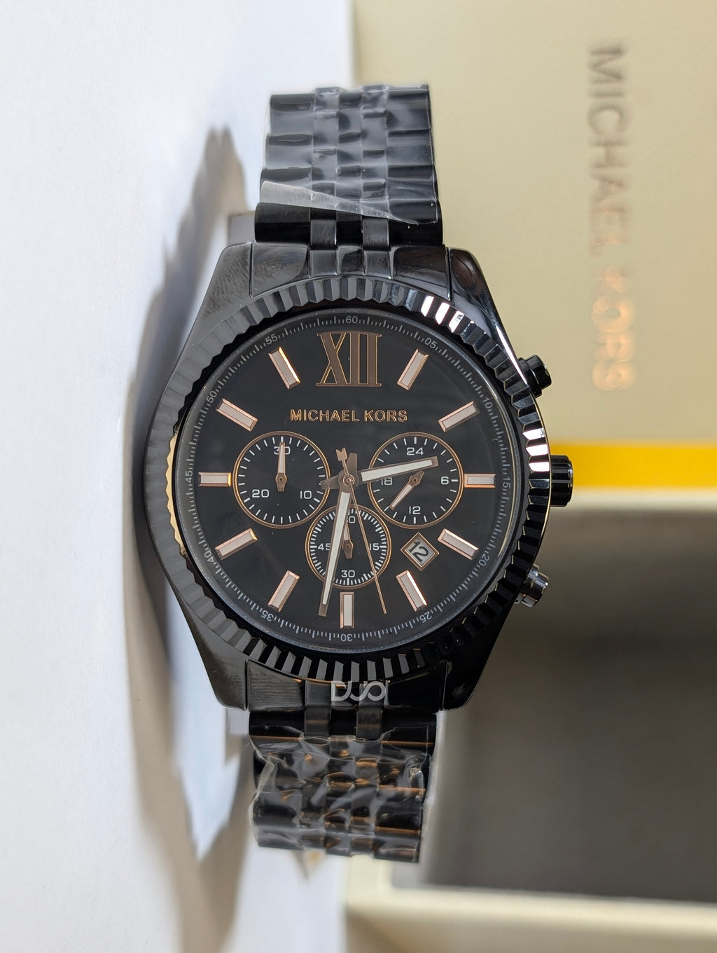 Michael Kors Men’s Lexington Chronograph Stainless Steel Black Dial 45mm Watch MK8467