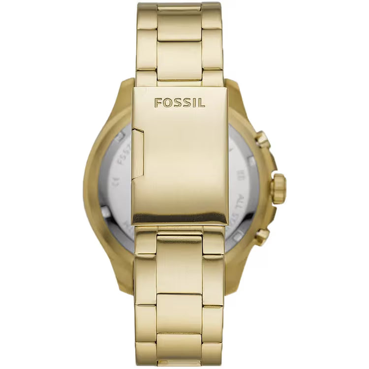 Fossil Men’s Chronograph Quartz Gold Stainless Steel Black Dial 44mm Watch FS5267