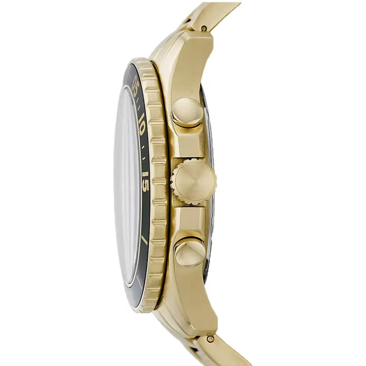 Fossil Men’s Chronograph Quartz Gold Stainless Steel Black Dial 44mm Watch FS5267