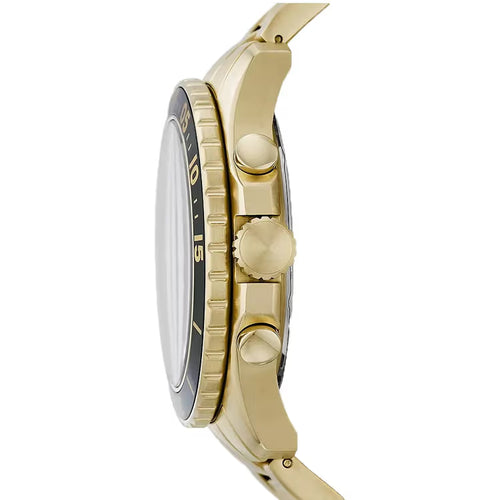 Fossil Men’s Chronograph Quartz Gold Stainless Steel Black Dial 44mm Watch FS5267
