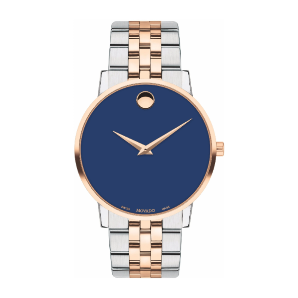 Movado Men’s Quartz Swiss Made Stainless Steel Blue Dial 40mm Watch 607267