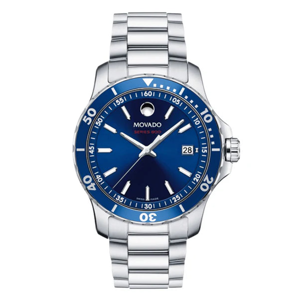 Movado Men’s Quartz Swiss Made Stainless Steel Blue Dial 40mm Watch 2600137