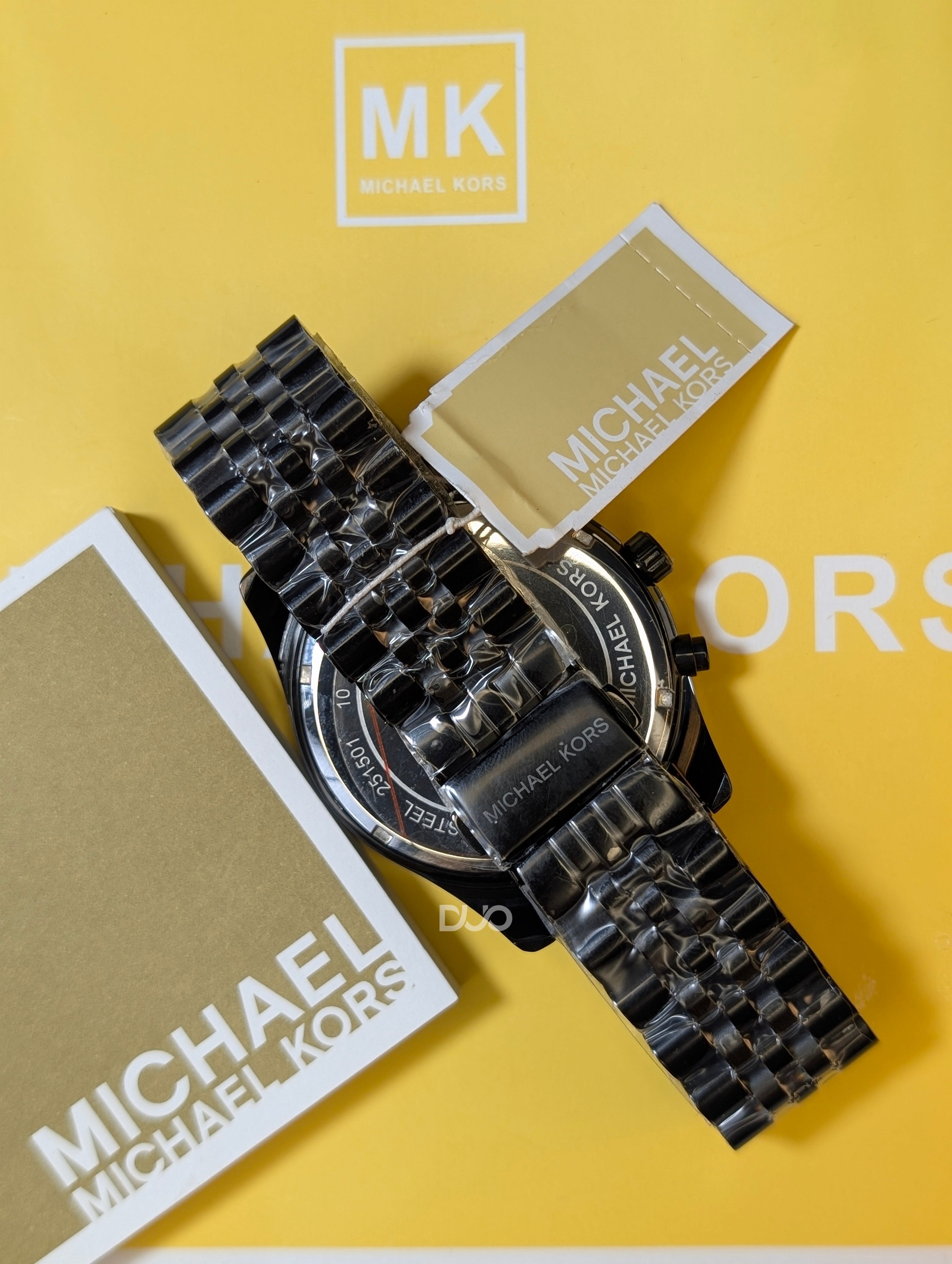 Michael Kors Men’s Lexington Chronograph Stainless Steel Black Dial 45mm Watch MK8467