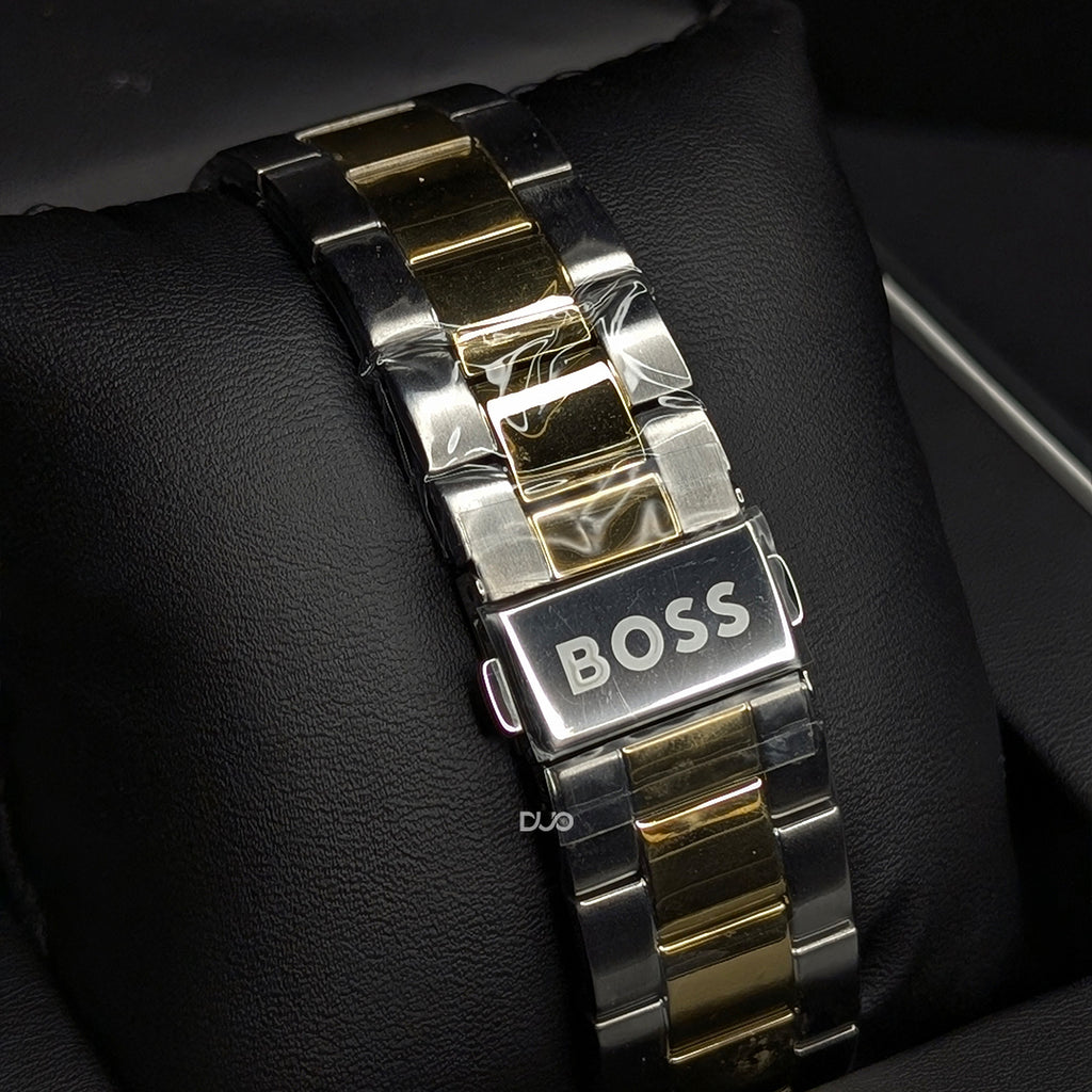 Hugo Boss Men’s Quartz Two Tone Stainless Steel Grey Dial 44mm Watch 1513974