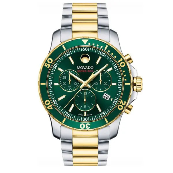 Movado Men’s Quartz Swiss Made Two-tone Stainless Steel Green Dial 42mm Watch 2600148