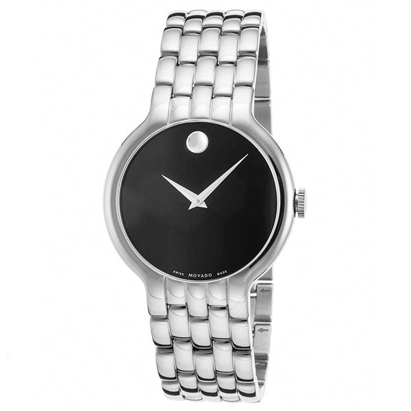 Movado Men’s Quartz Swiss Made Stainless Steel Black Dial 38mm Watch 606337
