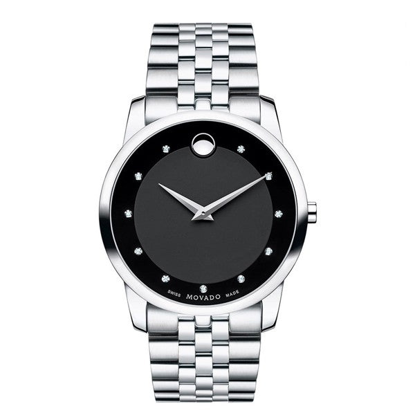 Movado Men’s Quartz Swiss Made Stainless Steel Black Dial 40mm Watch 606878