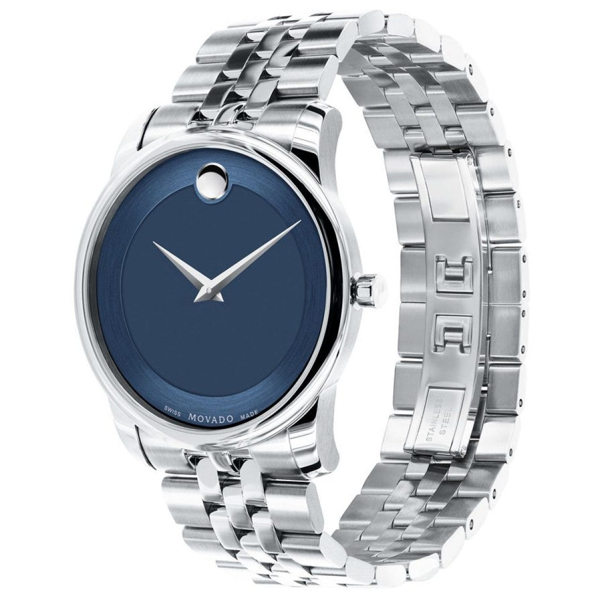 Movado Men’s Swiss Made Quartz Stainless Steel Blue Dial 40mm Watch 606982