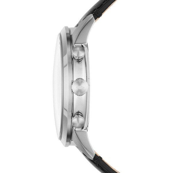 Fossil Men’s Quartz Leather Strap Black Dial 44mm Watch FS5396