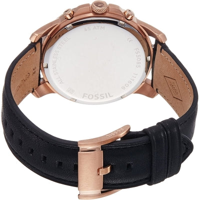Fossil Men’s Quartz Black Leather Strap Grey Dial 44mm Watch FS5085
