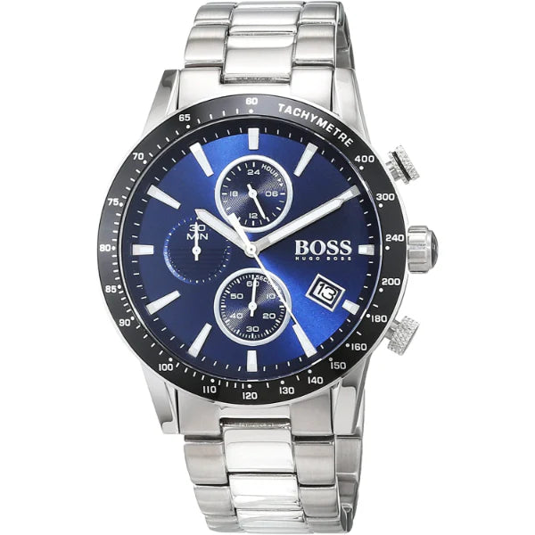 Hugo Boss Men’s Chronograph Quartz Stainless Steel Blue Dial 43mm Watch 1513510