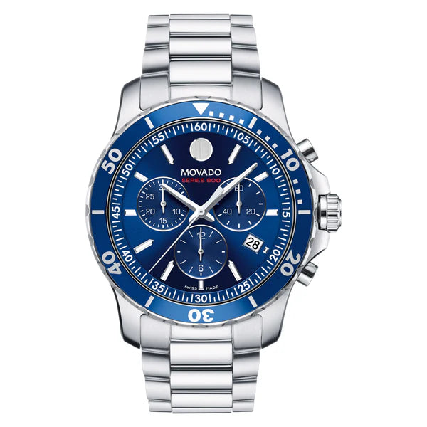 Movado Men’s Quartz Swiss Made Stainless Steel Blue Dial 42mm Watch 2600141