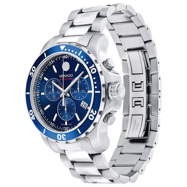 Movado Men’s Quartz Swiss Made Stainless Steel Blue Dial 42mm Watch 2600141
