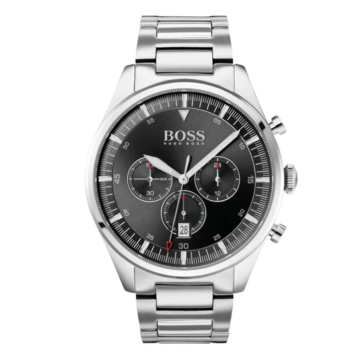 Hugo Boss Men’s Chronograph Stainless Steel Black Dial 44mm Watch 1513712