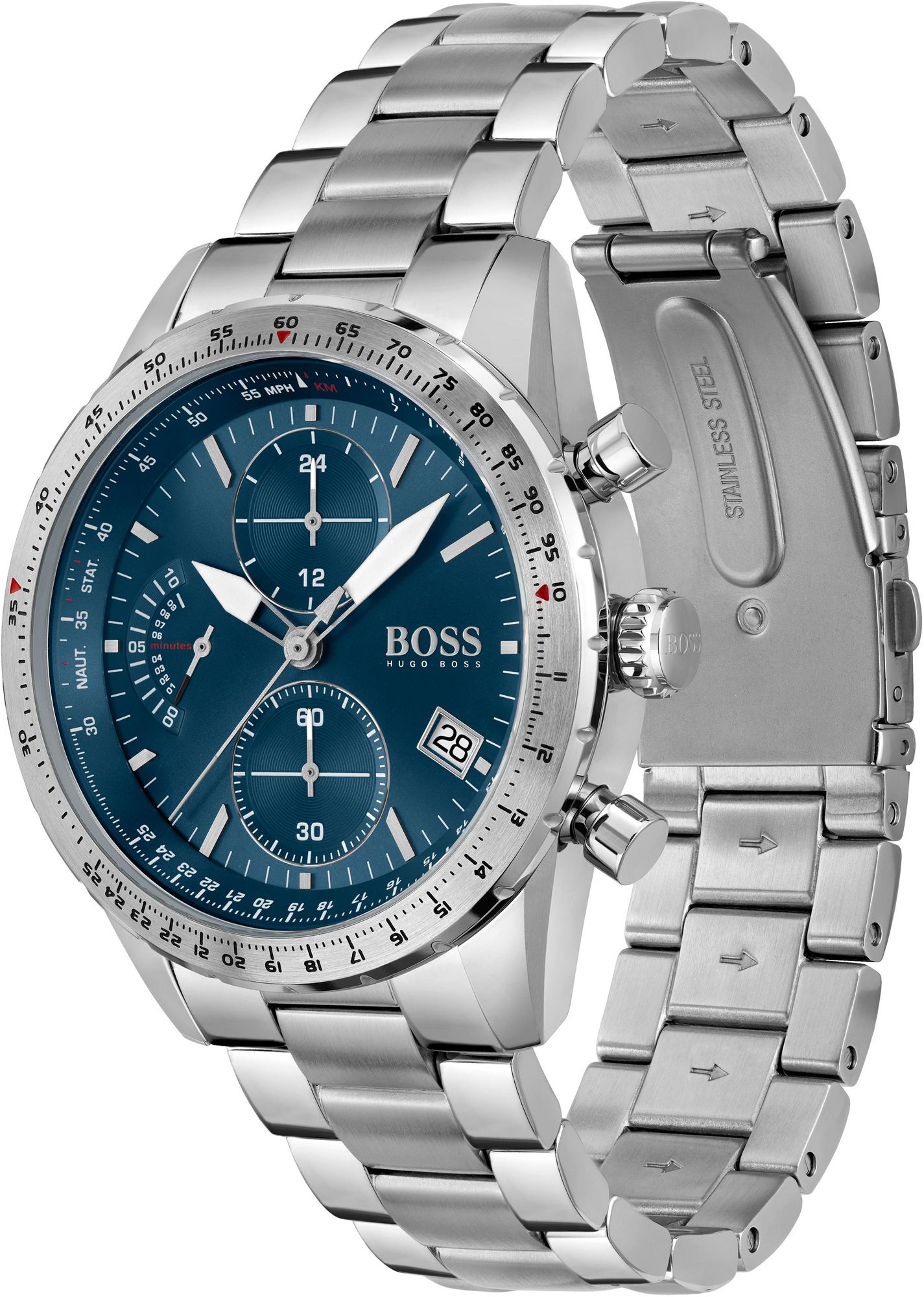 Hugo Boss Men’s Quartz Stainless Steel Blue Dial 44mm Watch 1513850