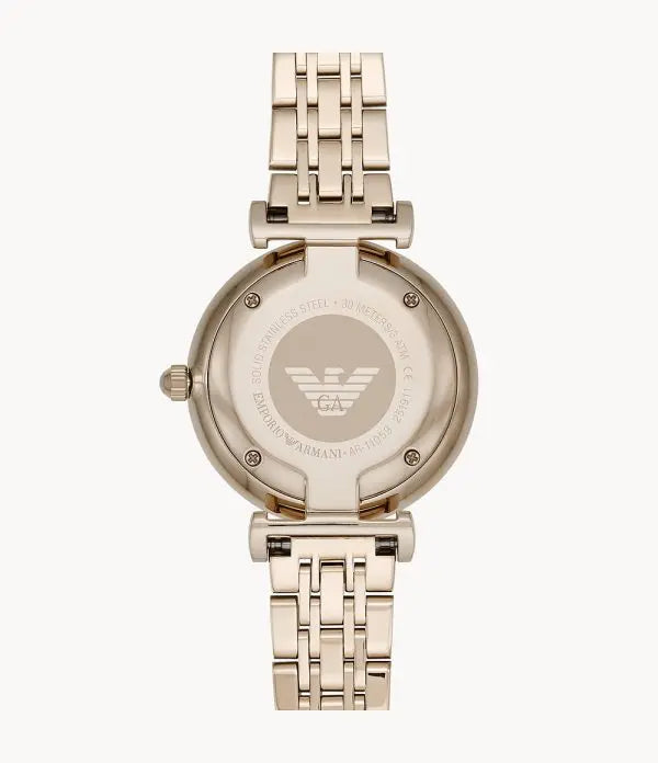 Emporio Armani Women’s Analog Stainless Steel Rose Gold Dial 32mm Watch AR11059