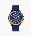Fossil Men’s Quartz Blue Silicone Strap Blue Dial 45mm Watch BQ2498