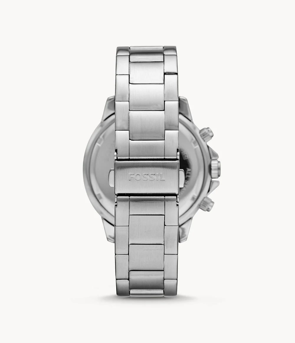 Fossil Men’s Quartz Silver Stainless Steel Blue Dial 45mm Watch BQ2503