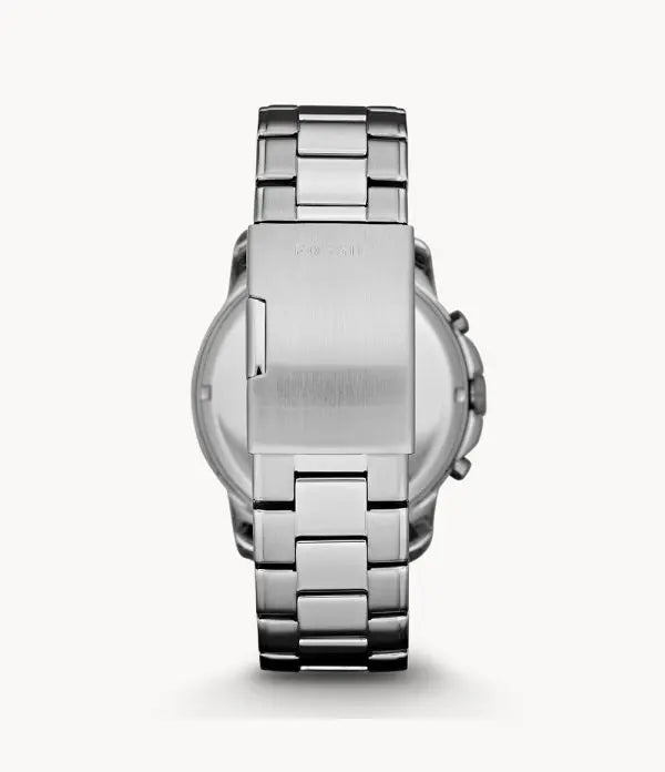 Fossil Men’s Chronograph Quartz Silver Stainless Steel Black Dial 44mm Watch FS4736
