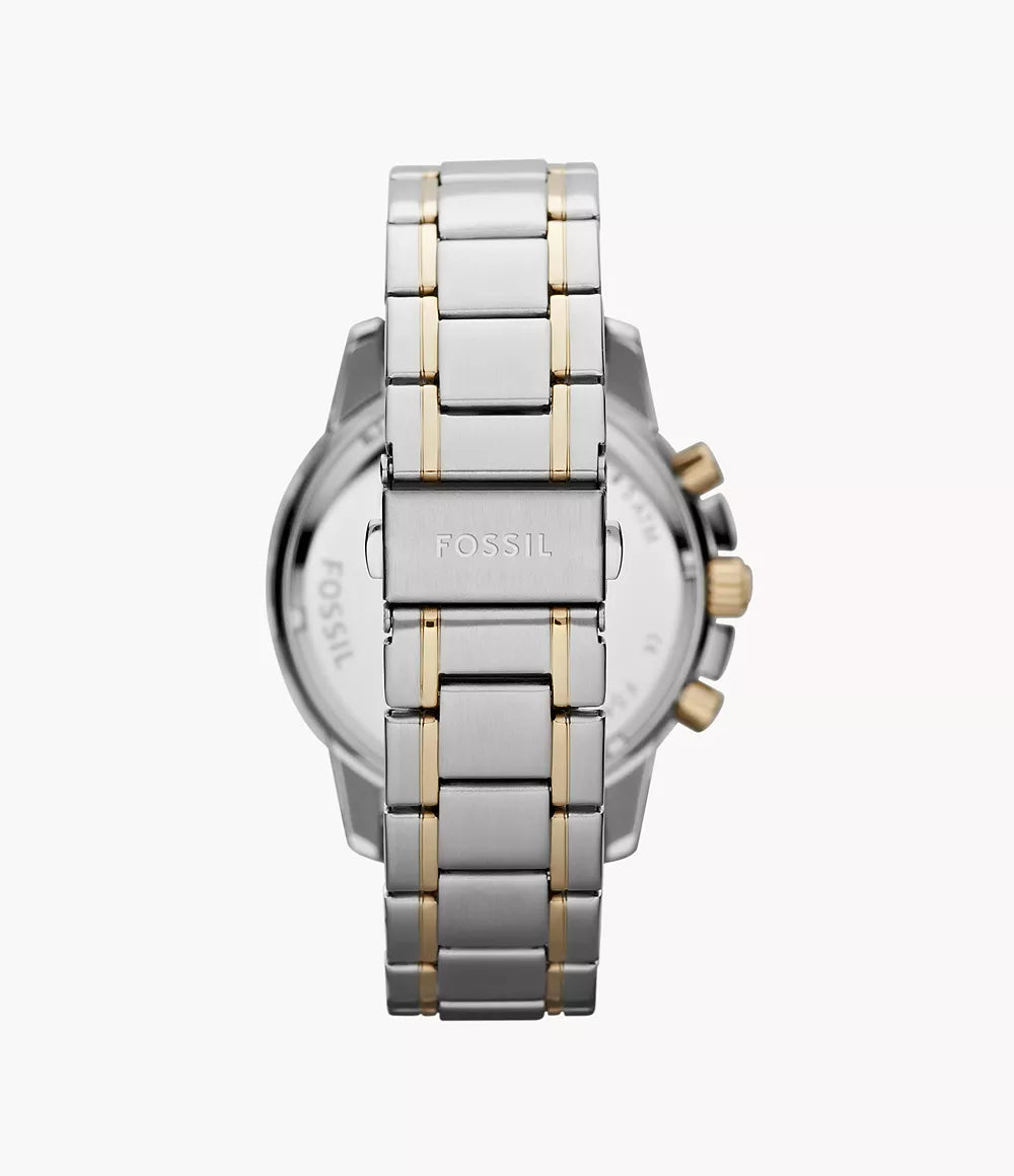 Fossil Men’s Chronograph Quartz Two-tone Stainless Steel White Dial 45mm Watch FS4795