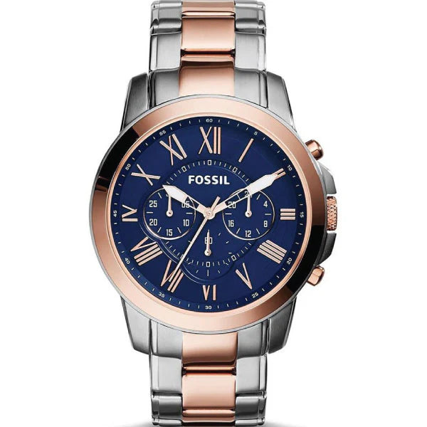 Fossil Men’s Chronograph Two-tone Stainless Steel Blue Dial 44mm Watch FS5024