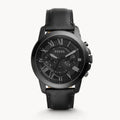 Fossil Men’s Chronograph Quartz Black Leather Strap Black Dial 45mm Watch FS5132