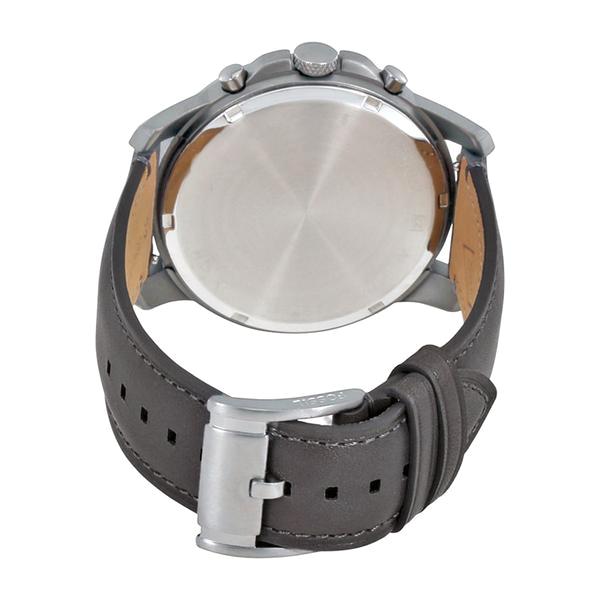 Fossil Men’s Chronograph Quartz Grey Leather Strap Grey Dial 44mm Watch FS5183