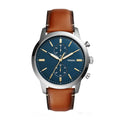 Fossil Men’s Quartz Brown Leather Strap Blue Dial 44mm Watch FS5279