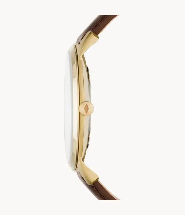 Fossil Men’s Quartz Leather Strap White Dial 44mm Watch FS5397