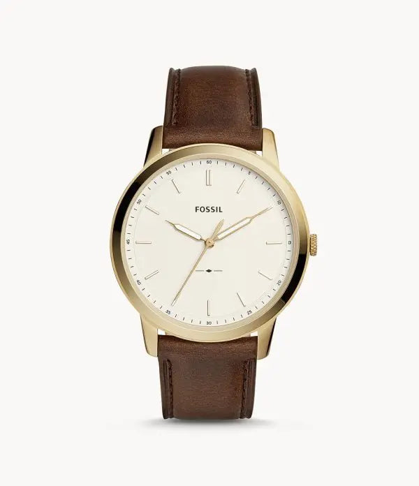 Fossil Men’s Quartz Leather Strap White Dial 44mm Watch FS5397