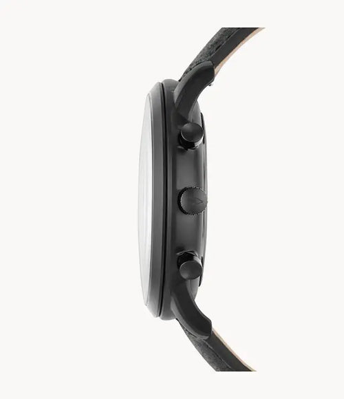 Fossil Men’s Chronograph Quartz Leather Strap Black Dial 44mm Watch FS5503